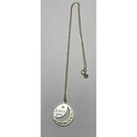 RJ Graziano I love you to the moon and back sterling silver pendant necklace 925 - Picture 5 of 5